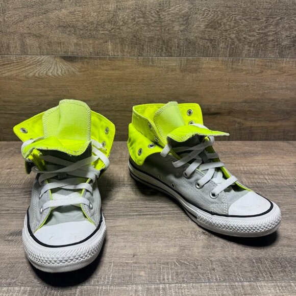 Converse Chuck Taylor Two Fold Gray/Yellow High Top Sneakers Women's Size 8 - Picture 6 of 7